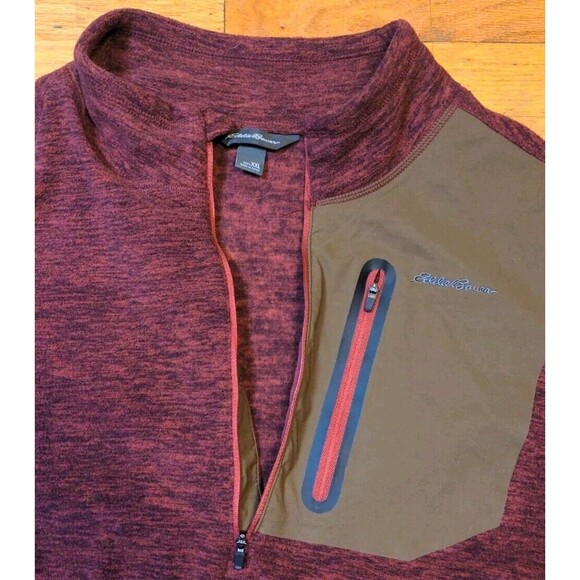 Eddie Bauer First Ascent Men's 1/2 Zip Fleece Maroon Pullover Jacket Sz 2XL EUC - Picture 7 of 10